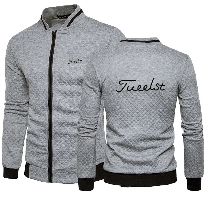 

2023 Autumn/Winter New Men's Jacket Fashion Men's Printed Zipper Jacket Stand up Collar Top Men's Golf Cotton Jacket Coat