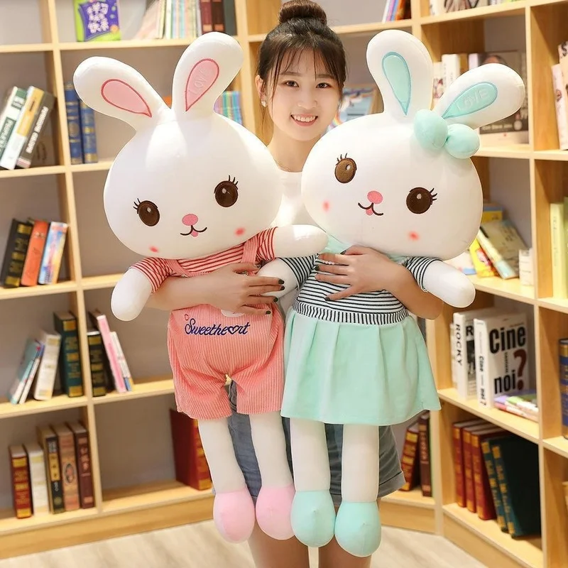 

Милый кролик, плюшевая игрушка, маленькая белая кукла, Женская милая Успокаивающая подушка, подарок на день рождения, Хэллоуин, игрушки для ...