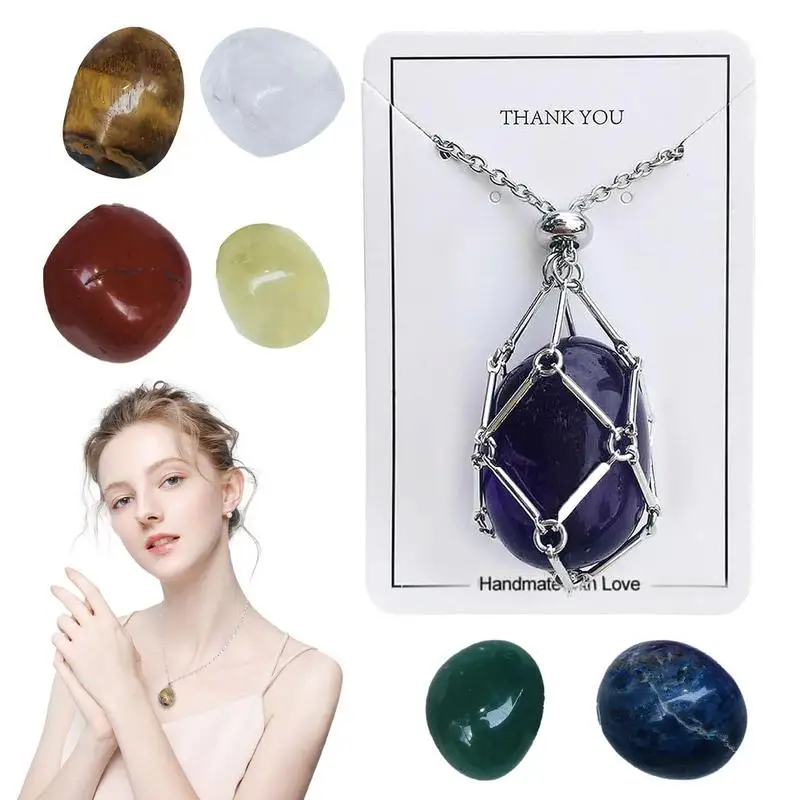 

Crystal Cage Necklace Natural Crystals Holder For Jewelry Making Jewelry Gift For Home Décor Crystal Necklaces With Unique