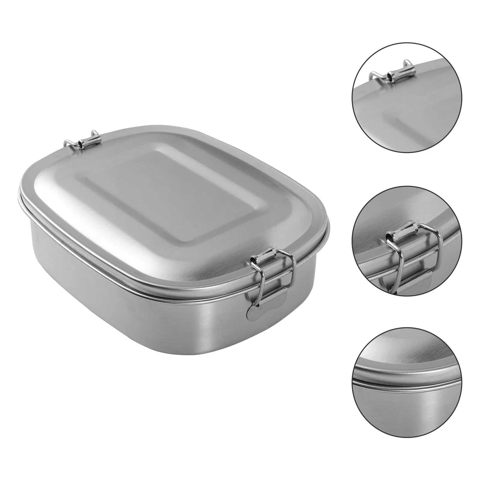

650 ML Lunch Box Snack Container Metal Lunch Bento Storage Box Food Meal Storage Bento Stainless Steel Outdoor Bento Box Travel