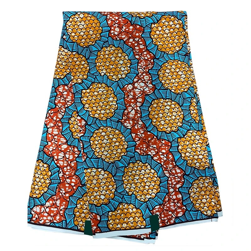 

Real Wax African Wax Prints Fabric 100% Cotton Ankara Tissu Batik 6 Yards Africain Fabrics For Party Dress TN1009