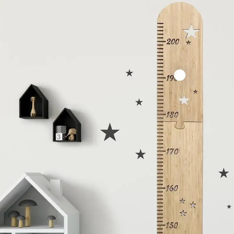 INS Nordic Wooden Kids Height Growth Chart Ruler Baby Height Meter Measurement Wall Stickers Gauge Children Room Wall Decoration