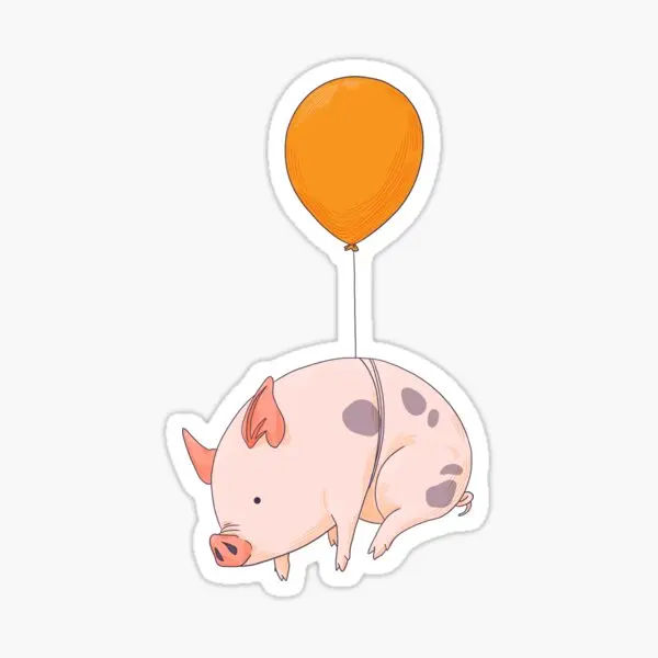 

When Pigs Fly 5PCS Stickers for Decorations Car Room Art Home Stickers Water Bottles Kid Wall Print Background Luggage Window