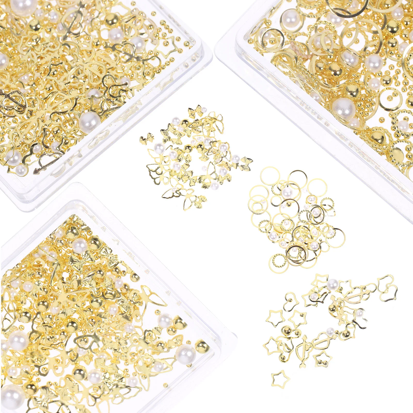 

3 Boxes Decorative Nail Flakes Multi-function Nail Accessories