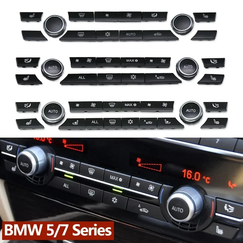 

For B MW 5 6 7 Series F10 F06 F12 F01 F02 520 530 Dashboard Air Conditioning Ac Buttons Audio Control Auto Knob Switch Caps