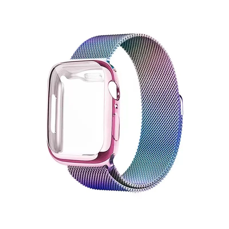 Strap for Apple watch band 44mm 40mm 45mm 41mm 38mm 42mm loop bracelet iwatch series 8 se 6 7 Glass+Case+strap Apple watch band
