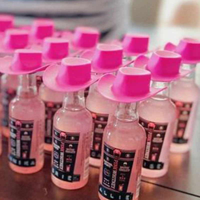 

1/10Pcs 18Styles Cow Shiny Solid Cowboy Hat Wine Bottle Decorating Cap Creative Party Festival Cupcake Toppers Dollhouse Pet Hat