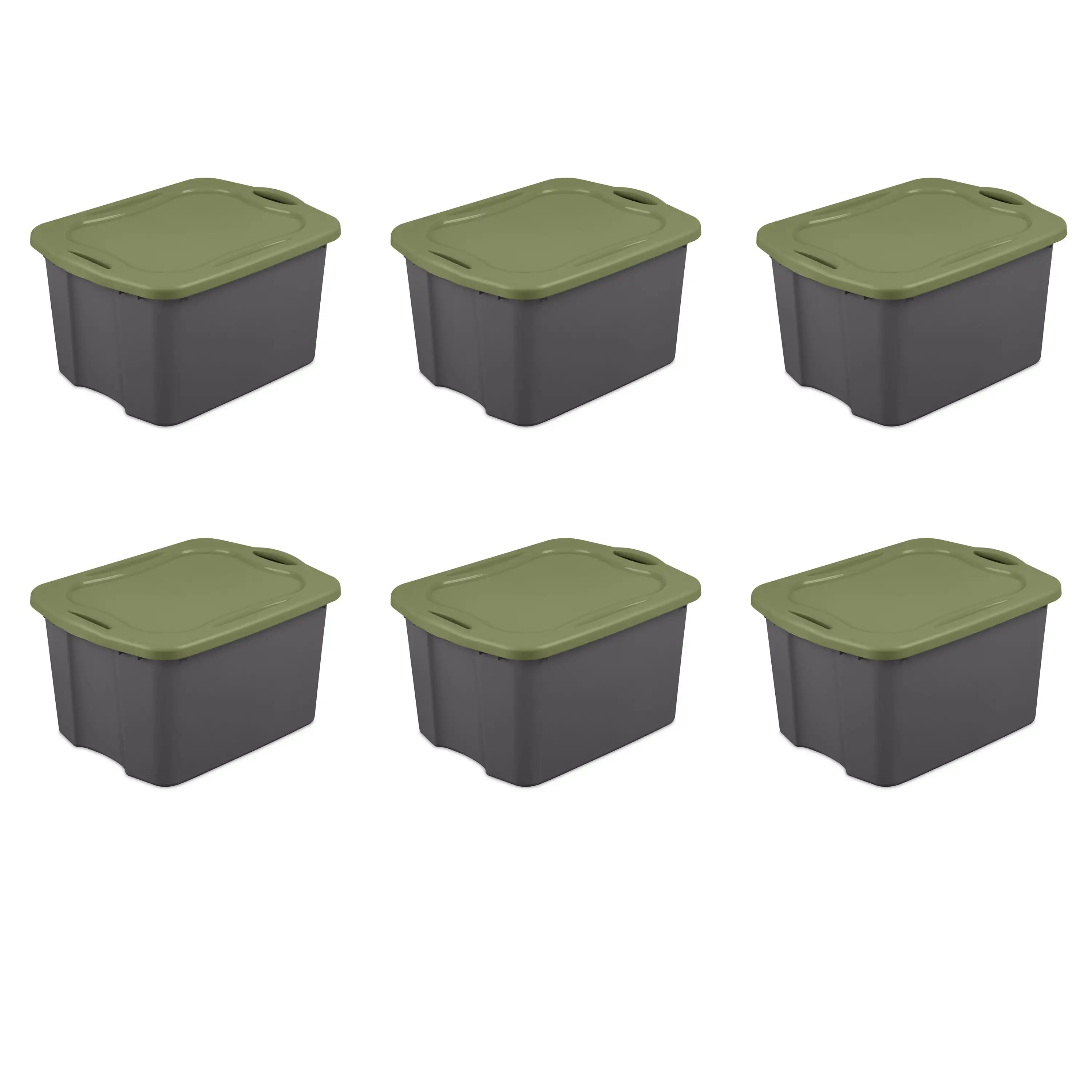 

Sterilite 17.5 Gal. EZ Carry Plastic, Flat Gray/Sage Legume, Set of 6