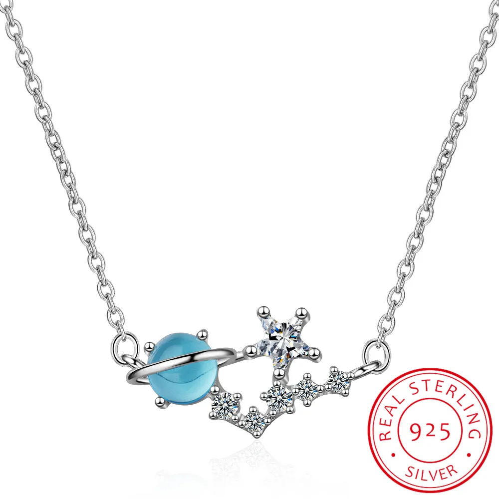 MEEKCAT хит продаж новое серебро 925 пробы маленькое свежее синее ожерелье с