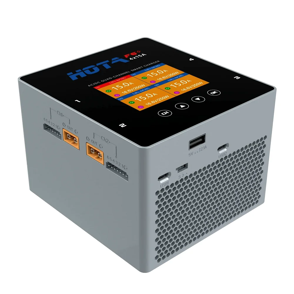 HOTA F6+ 1000W 60A 1-6S Четырехканальное интеллектуальное зарядное устройство