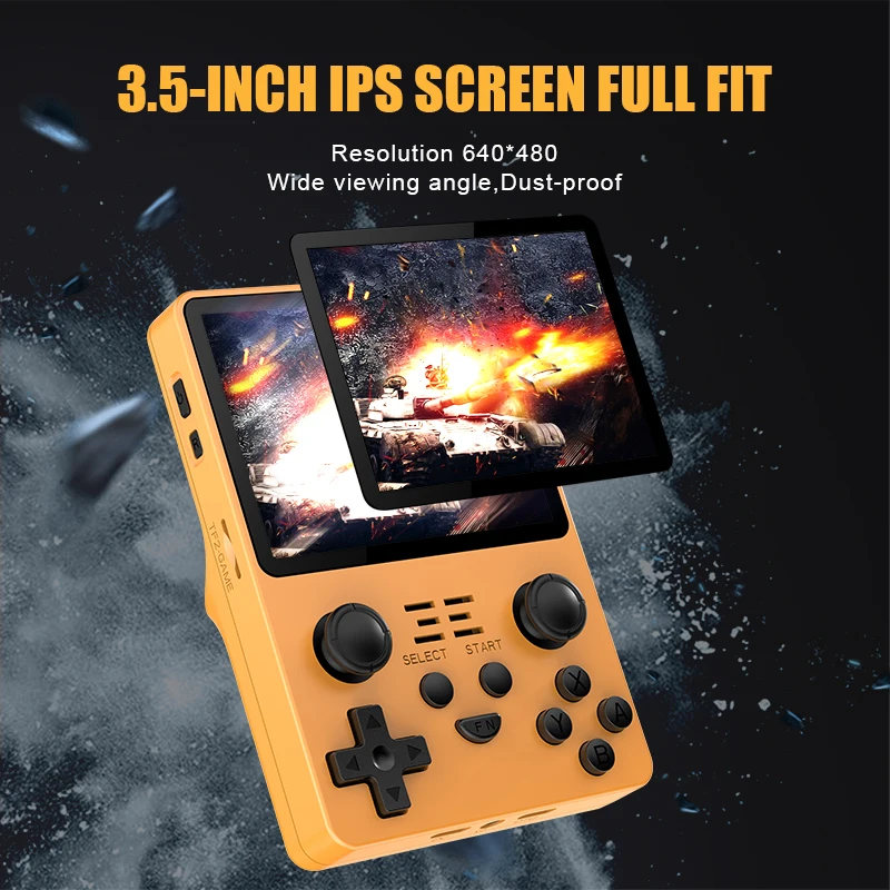 POWKIDDY New RGB20S Handheld Game Dual Card Console Retro Open Source System RK3326 3.5-Inch 4:3 IPS Screen Built-in 20000 Games