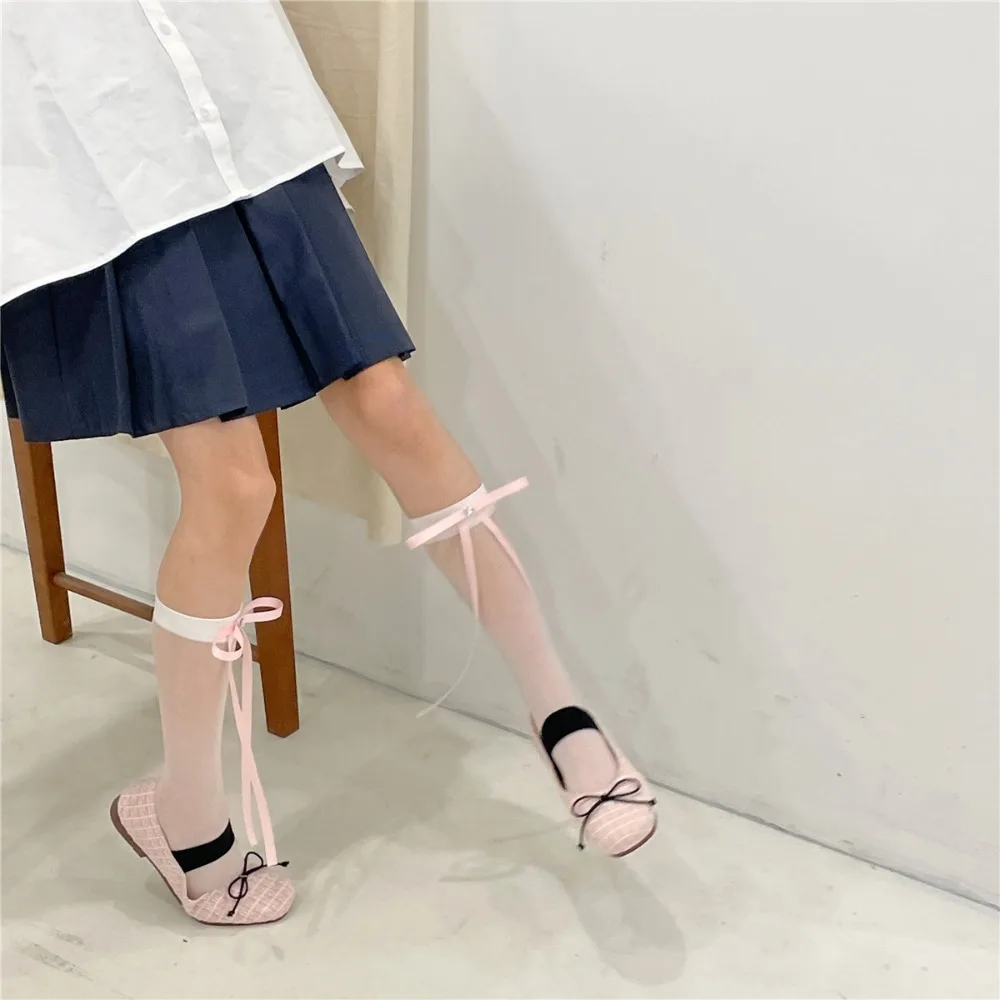 

Long Socks Ladies' Stockings Ultra-Thin Balletcore Style Socks Calf Pile Socks Harajuku Style Hosiery Women's Socks