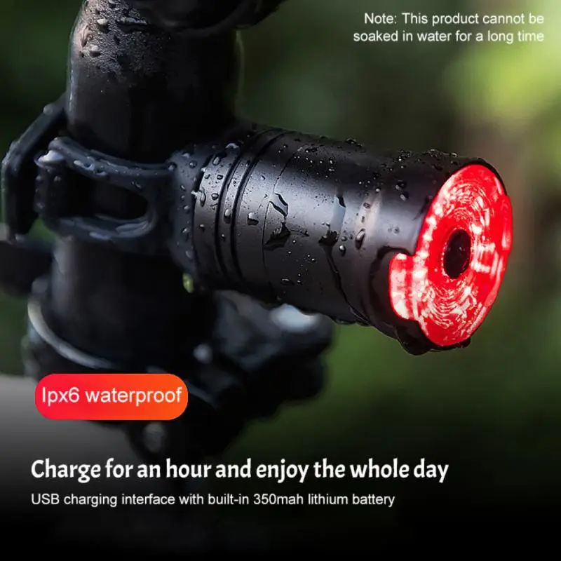 

Bike Tail Light High Brightness Pc Warning Light Two Ways Intelligent Sensor Led Bicycle Lamp Riding Lamp Outdoor Lantern