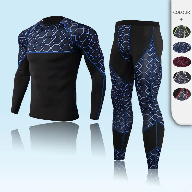 

Compression Underwear Men Thermal Shirt Bottom Winter First Layer Warm Long Johns Fitness Sports Tights Training Suits Aet