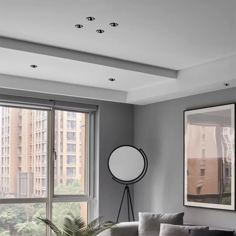 Светодиодный безрамочный Точечный светильник приглушаемая Скрытая