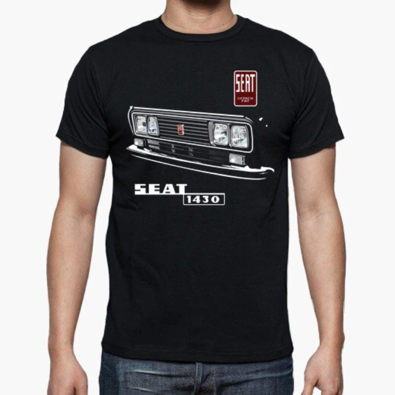 Vintage Spain Car S E A T 1430 T Shirt. New 100% Cotton Short Sleeve O-Neck T-shirt Casual Clothing Mens Top