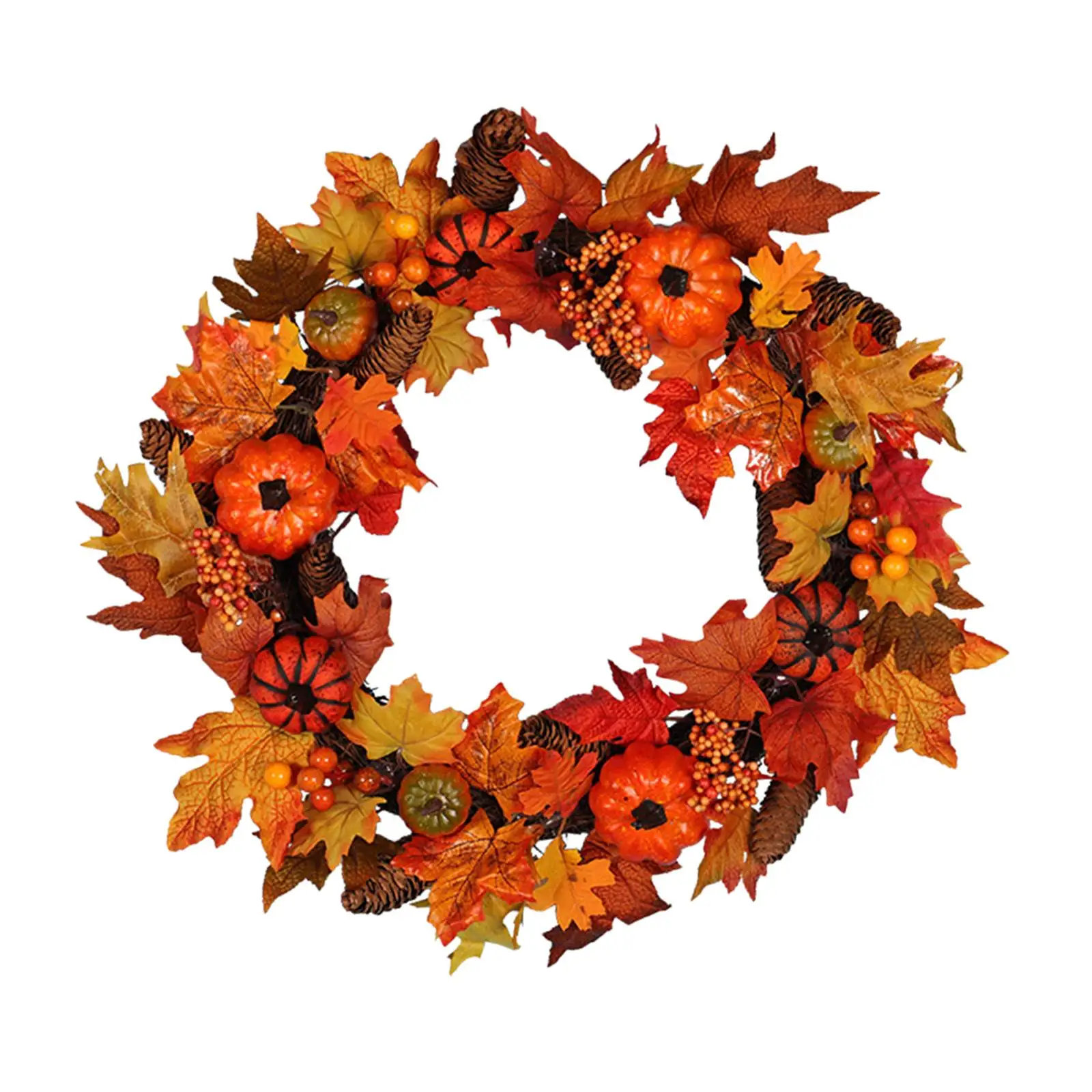 

Осенний венок с Кленовым листом 40 см, Сосновая конусная гирлянда, дверь, День благодарения, для дома