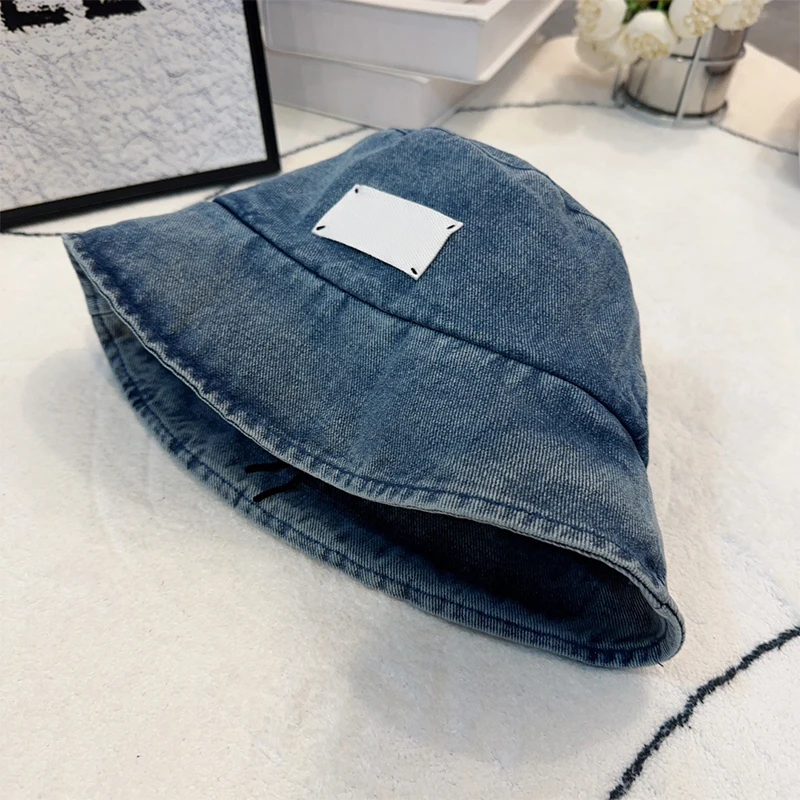 

Denim Bucket Hat Luxury Vintage Worn Solid Color Fisherman Cap Women's Summer Sunscreen Men Beach Beach Fishing Beanie Sun Caps