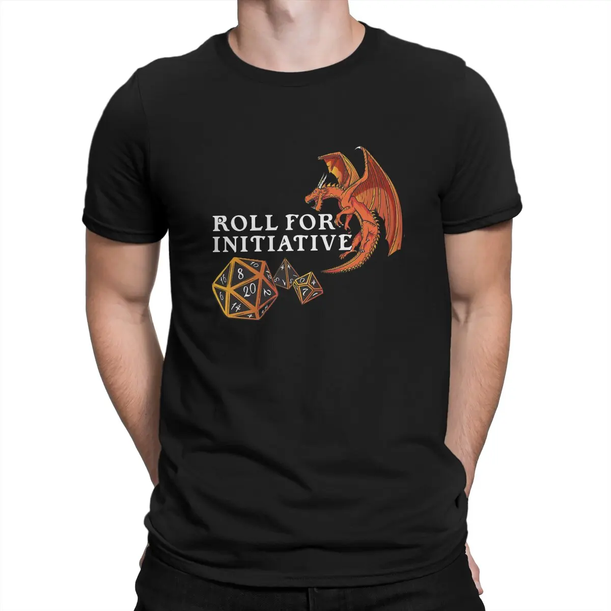 

Initiative TShirt For Men DnD Game Clothing Style Polyester T Shirt Comfortable