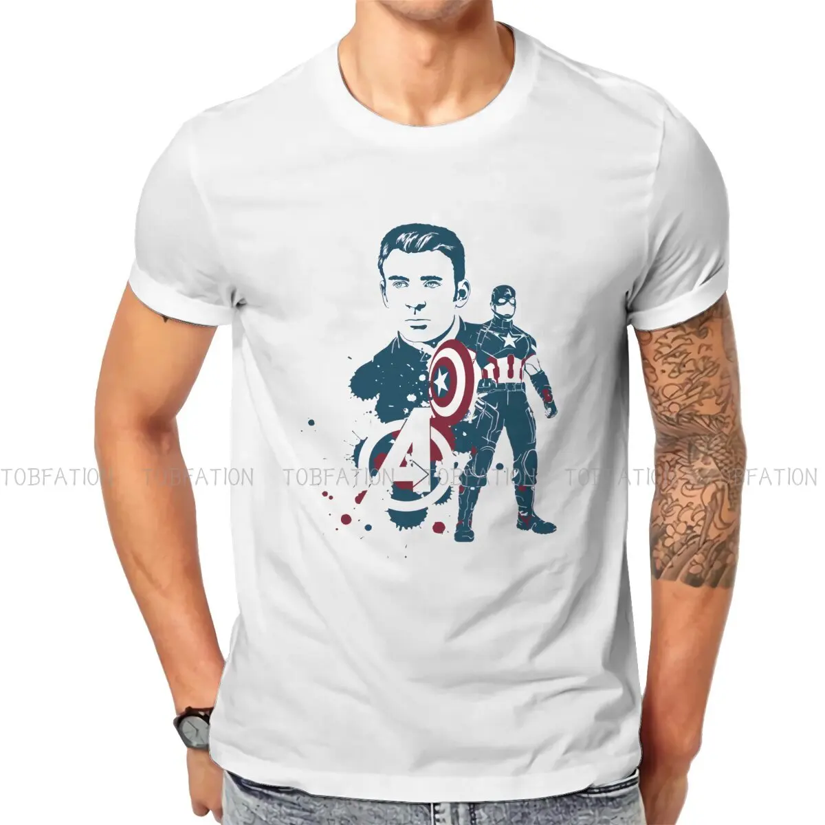 

Disney Captain America Film Men's TShirt The Man Distinctive T Shirt Graphic Streetwear New Trend