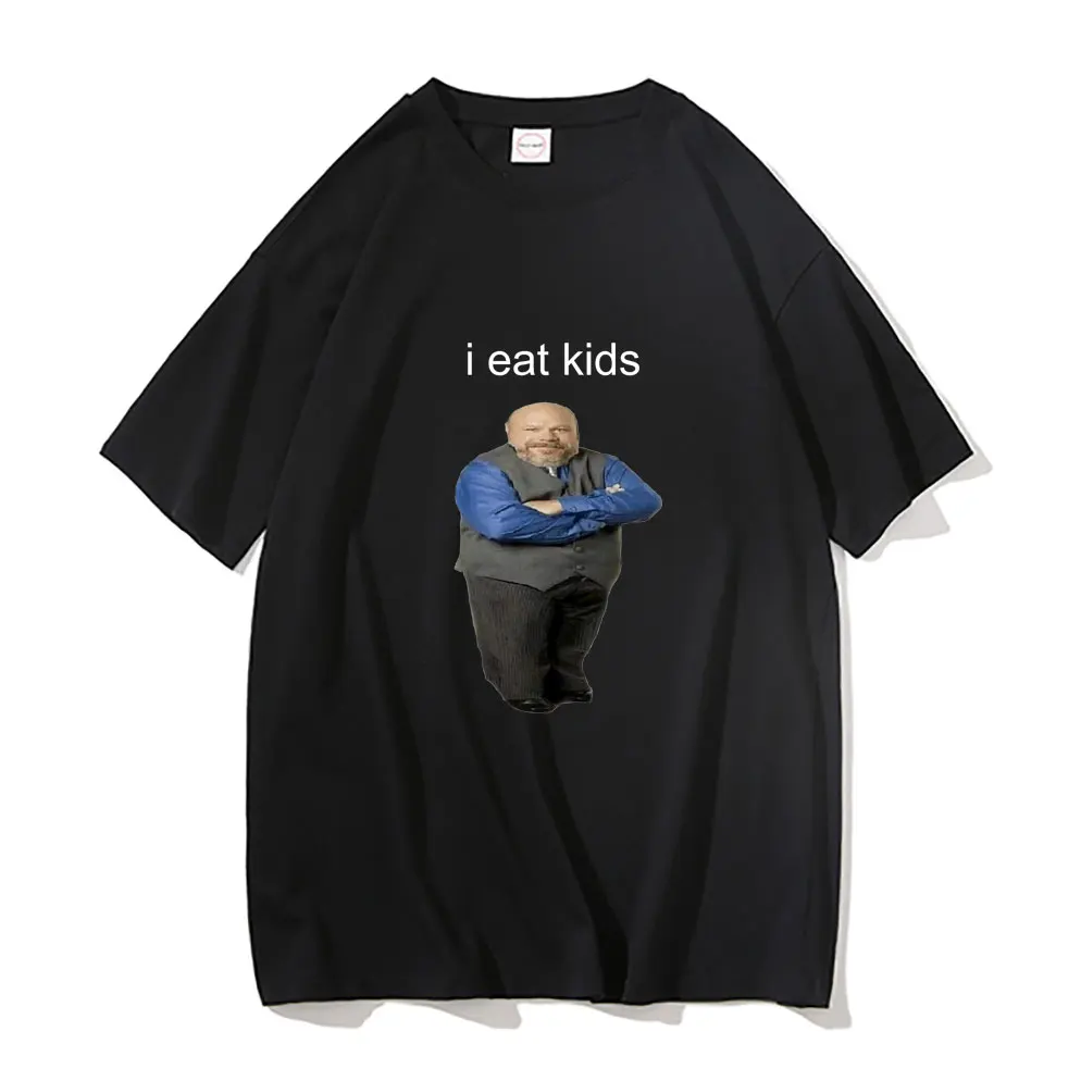 Bertram Eats Kids Funny Brand Men Women T-shirt I Eat Kids Tees Man Pure Cotton Tops Short Sleeve New Black Casual Loose Tshirt 2