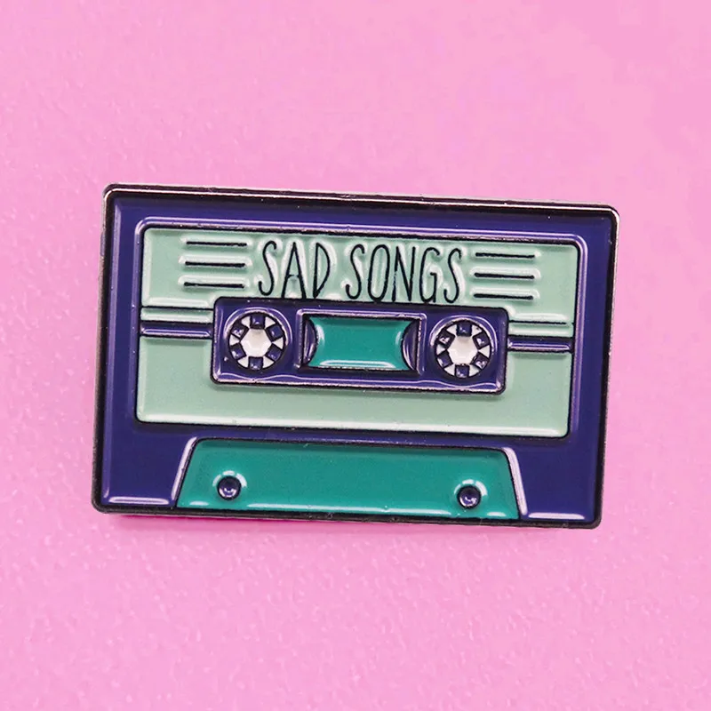 

Sad Songs Tape Heartbreak Emo Brooch Pins Enamel Metal Badges Lapel Pin Brooches Jackets Fashion Jewelry Accessories