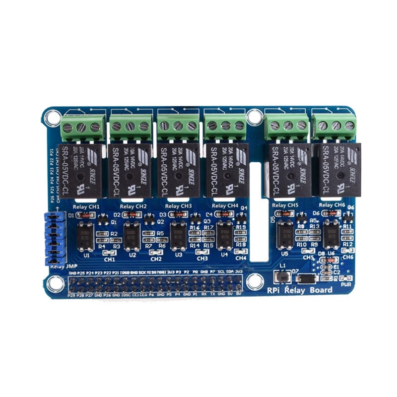 

Hot 6 Channel Rpi Relay Control Panel Module Expansion Board For Raspberry Pi 3 2 A+ B+ 2B 3B