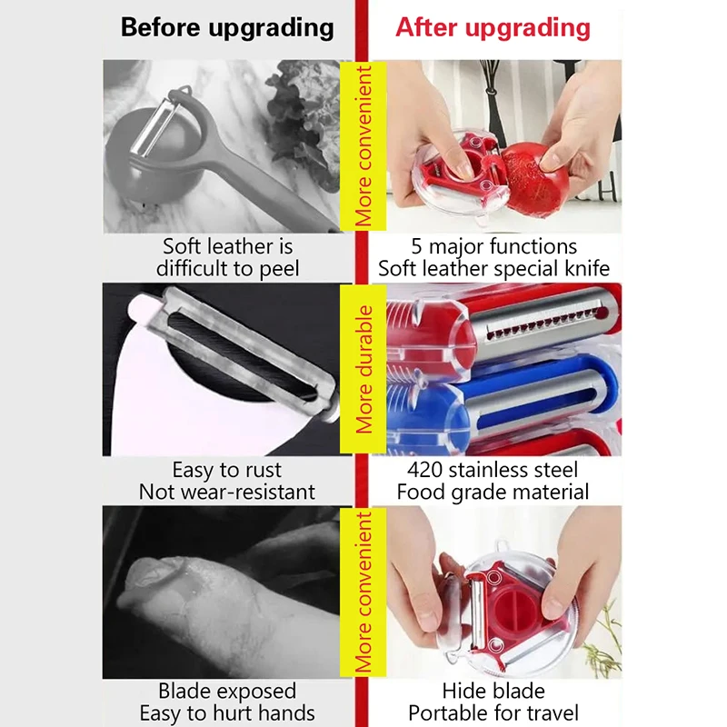 1 шт. 3 в набор овощечистки Magic Trio слайсер измельчитель овощечистка резак Julienne