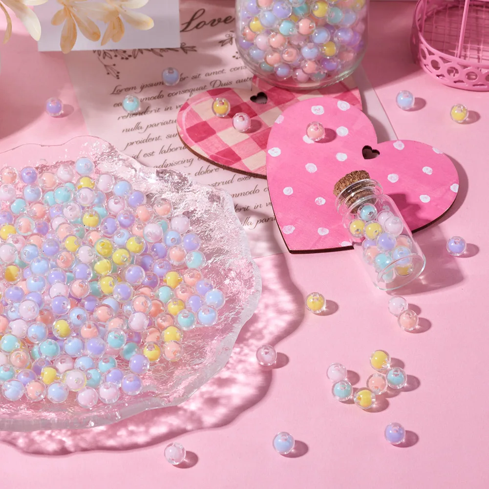 Прозрачные Акриловые бусины-разделители бусины в бусине для изготовления