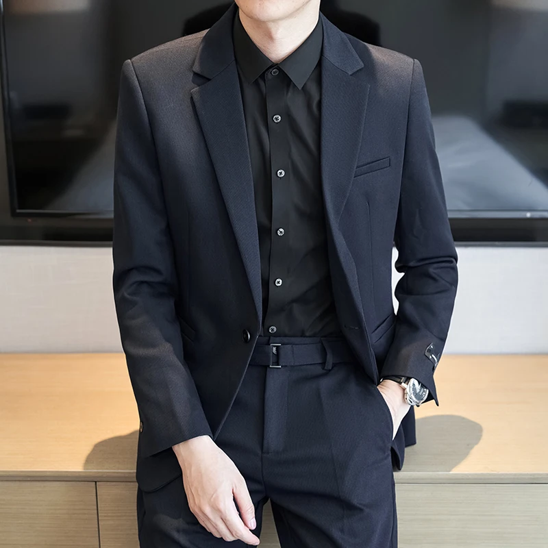 High Quality Men's Blazers Korean Casual Business Dress Suit Jacket Street Wear Social Wedding Coat Blazer Slim Masculine 2022