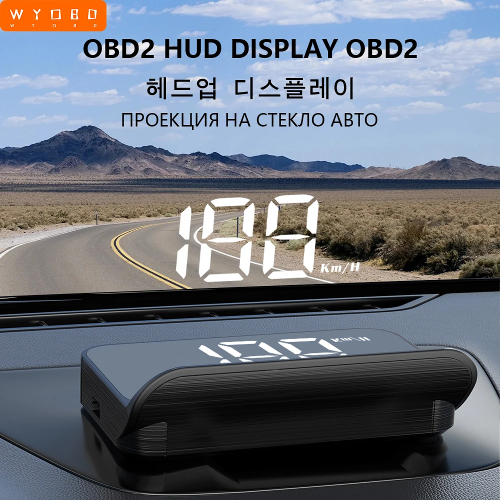 

WYOBD M5 OBD2 HUD Smart System Head Up Display Windshield Speed Projector Car Digital Speedometer MPH KMH Water Temperature