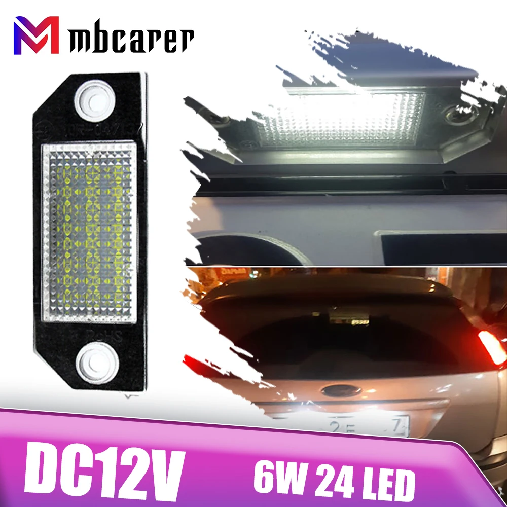 

1PC DC12V Car LED License Number Plate Light Lamp 6W 24 LED White Light Fit For Ford For Focus 2 C-Max