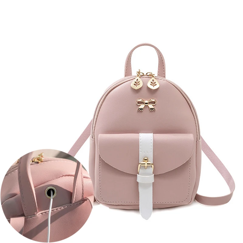 

Kawaii Women's Backpack PU Leather Bags for Female Cute Bow-knot Shoulder Bag Girls Schoolbag Mochila Mujer Sac De Luxe Femme