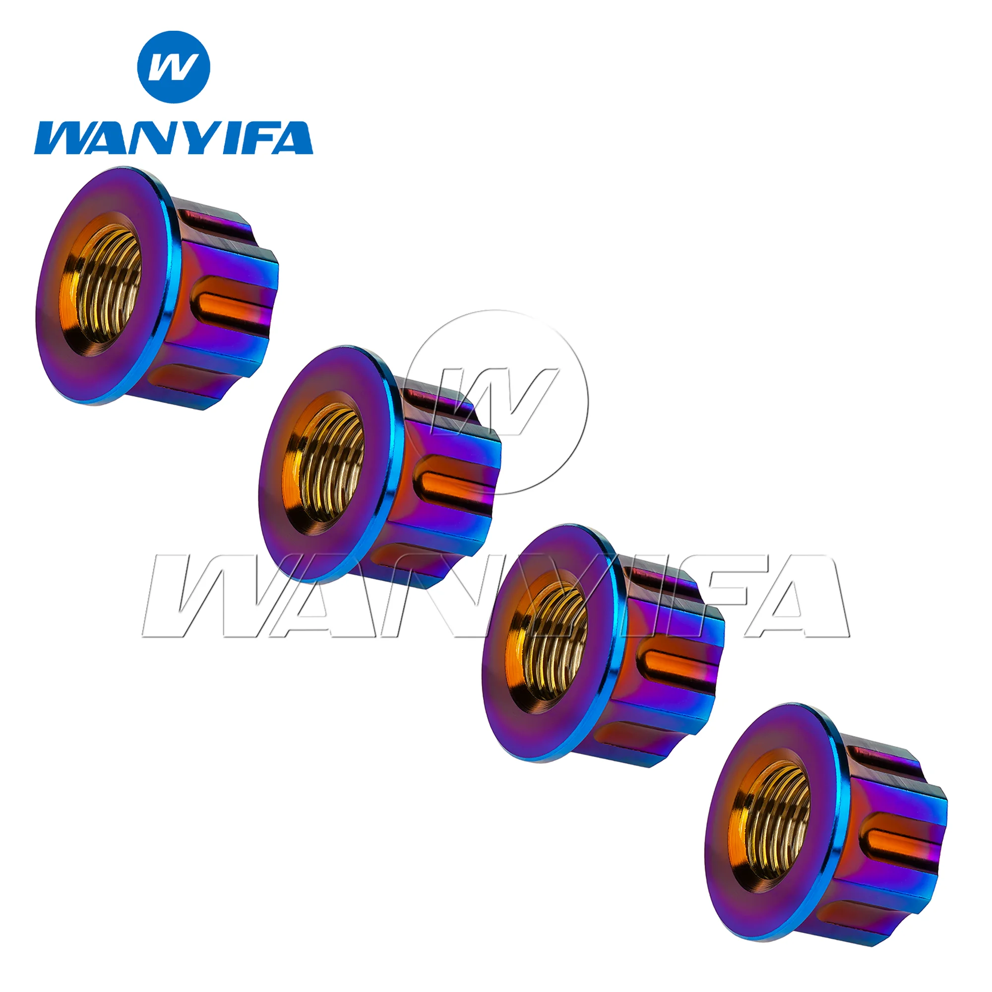 Фото Гайки из титанового сплава Wanyifa Grade 5, M6, M8, M10, M12 (шаг 1.25 мм), M14, M16 (шаг 1.5 мм), шестигранные фланцевые гайки Torx, крепеж для мотоциклов, 4 шт. №5