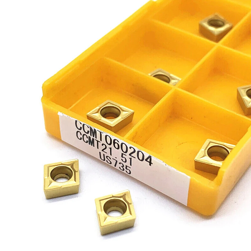 

10 Pcs CCMT060204 Carbide Inserts For Stainless Steel Lathe Machining Metalworking Tools Turning Tools UE6020 US735 VP15TF