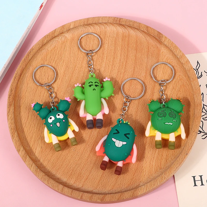 

Cute Cartoon Cactus Green Plant Keychain Desert Gifts Car Key Accessories Bag Ornaments DIY Handmade Jewelry Pendant