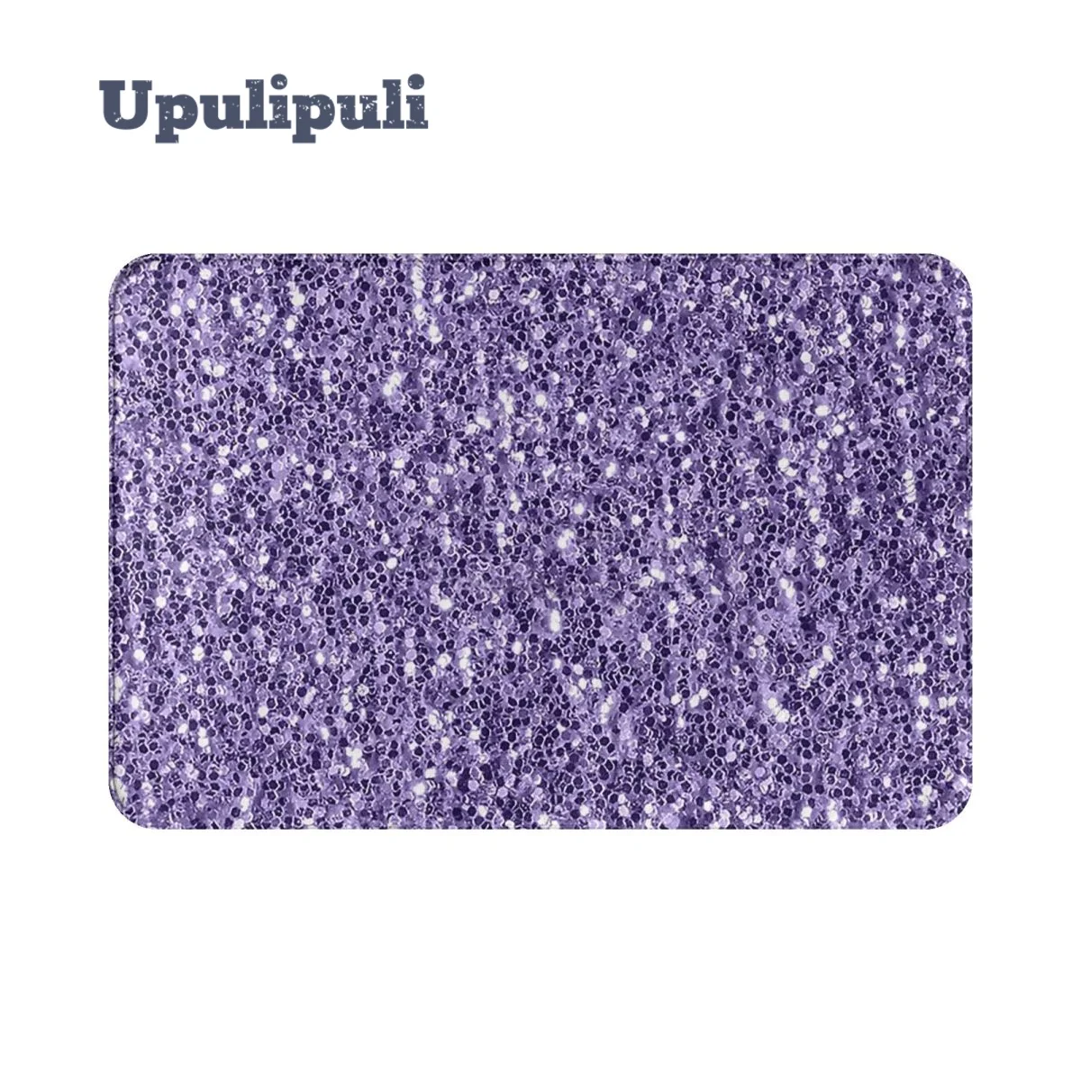 

Ultra Violet Purple Faux Glitter Sparkles Carpet Flannel Bath Mat Non-Slip Welcome Mats for Entrance Door Kitchen Indoor Outdoor