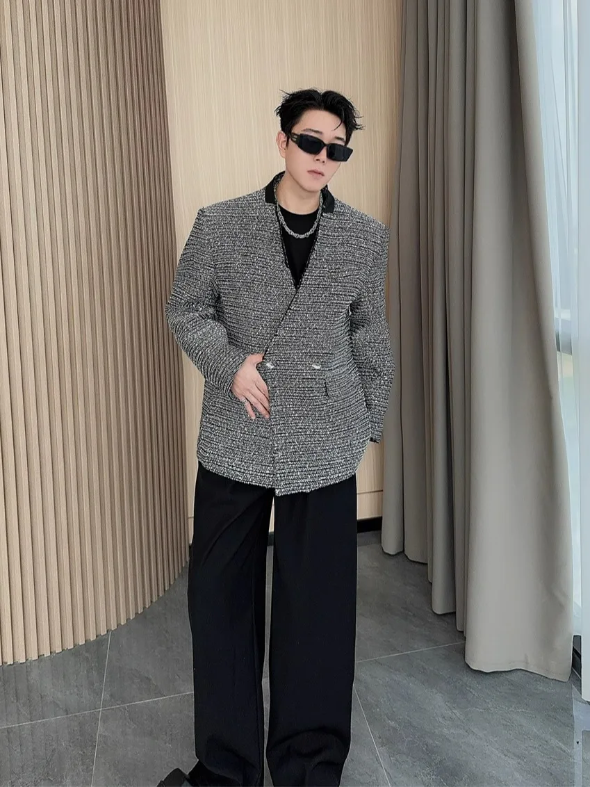 Rocca Изящный мужской костюм 2024 осенне-зимний утолщенный дизайн свободный