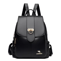 2022 new retro ladies backpack anti theft soft leather backpack suitable for college students schoolbag ladies travel backpack