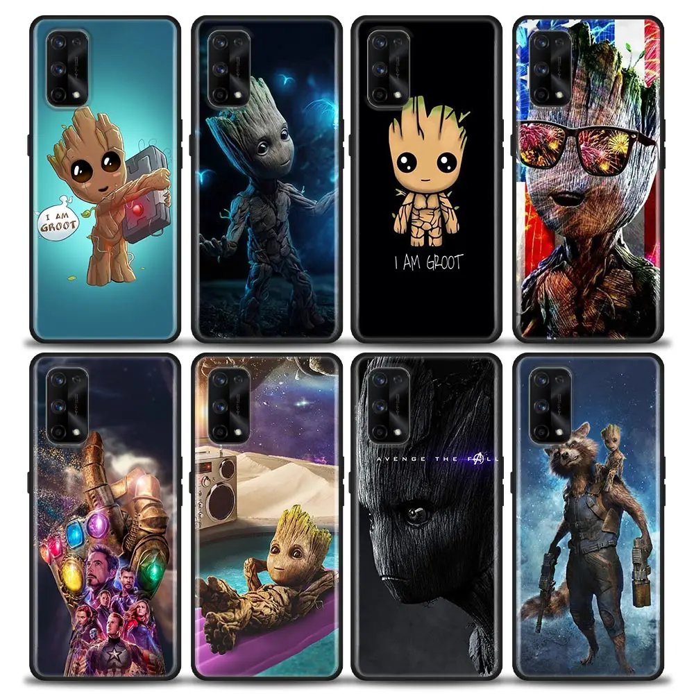 

MARVEL Phone Case For Oppo Realme 8i 8 9 7 6 5 Pro 9i 7i 5i 6i XT 5G Cases Soft Silicone Cover Realme 8Pro 8i I Am Groot Marvel
