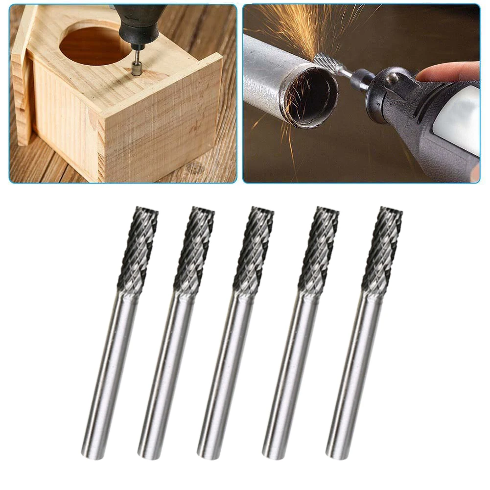 

5x Slot Drill 5pc Solid carbide 3x6mm For Dremell Proxxon Accessory 2020 Durable New