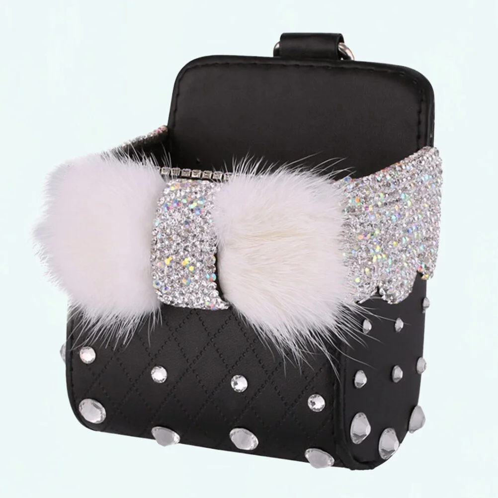 

1Pc Creative Car Storage Box Mobile Phone Storage Pouch Paste Type Car Seat Outlet Storage Bag (Black) Auto organizer