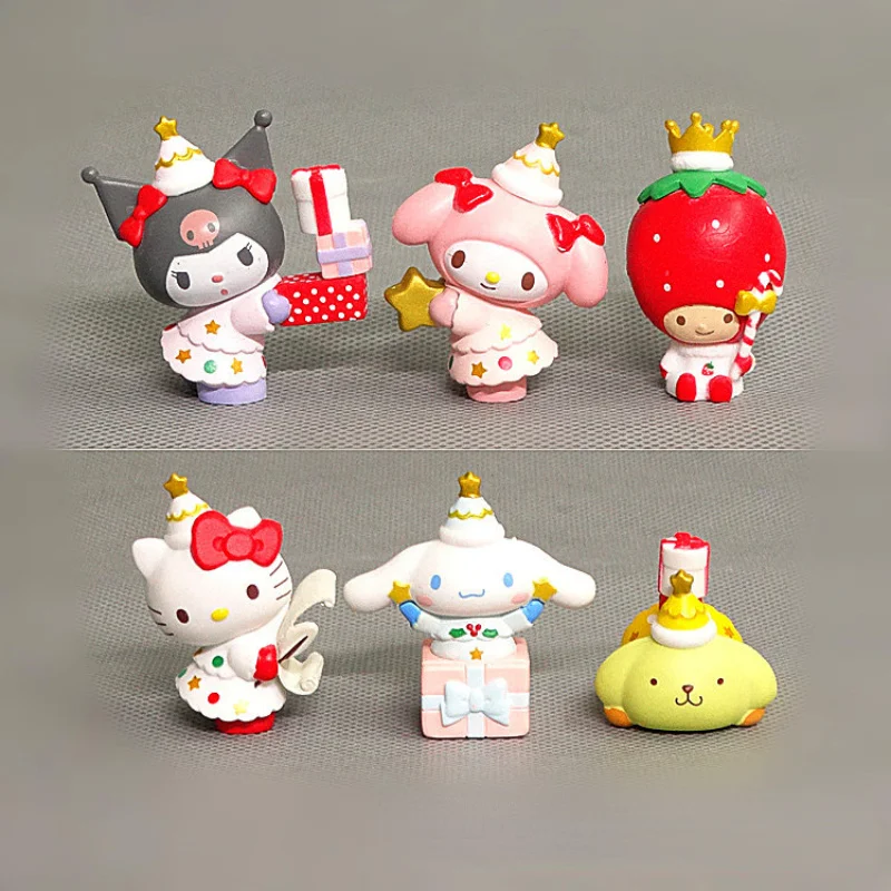 

Bulk Goods Hello Kitty Little Merlot Kitten Christmas Elf Kawaii Doll Model Ornament Toys Anime Figure Children's Gift