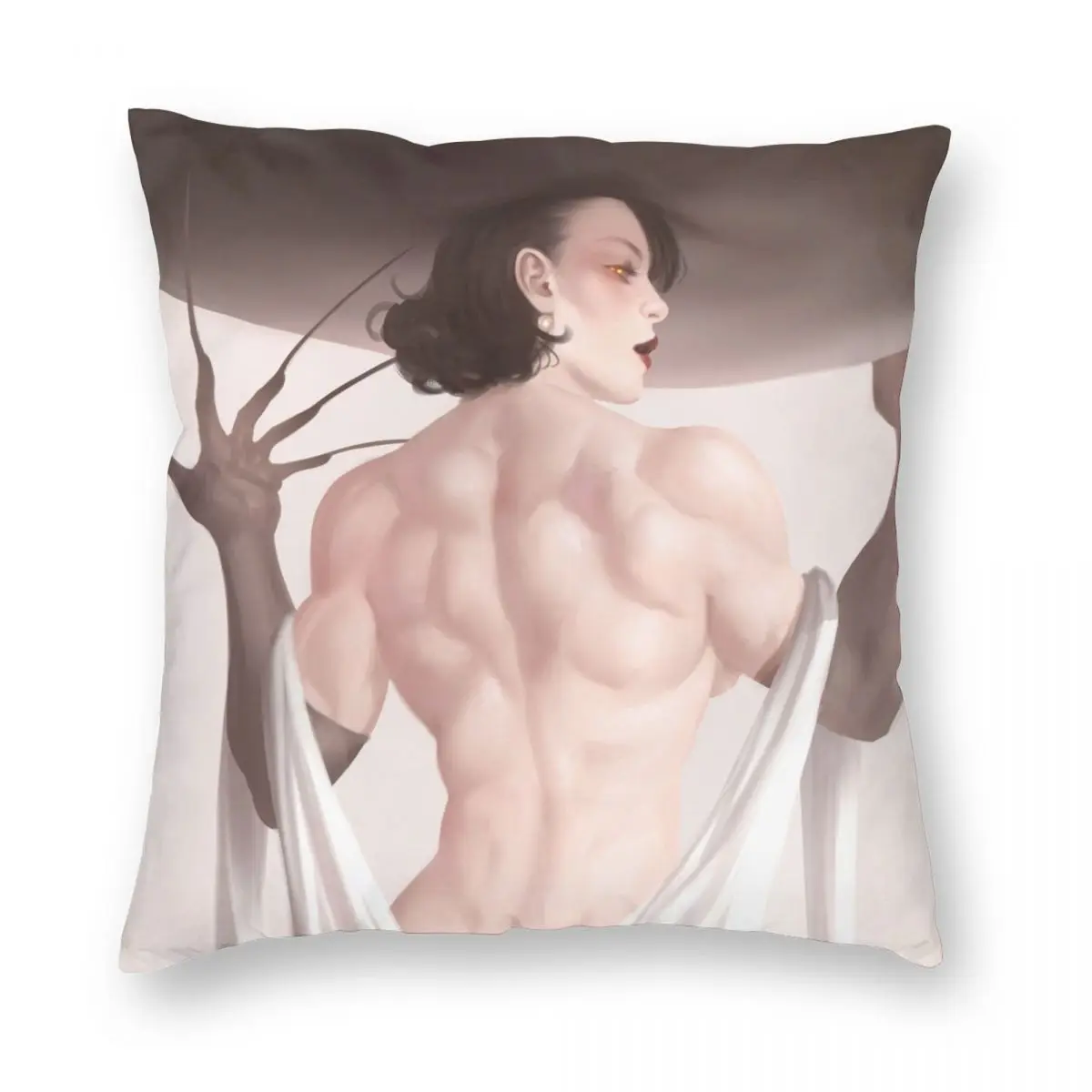 

Lady Dimitrescu Square Pillowcase Polyester Linen Velvet Printed Zip Decorative Home Cushion Cover