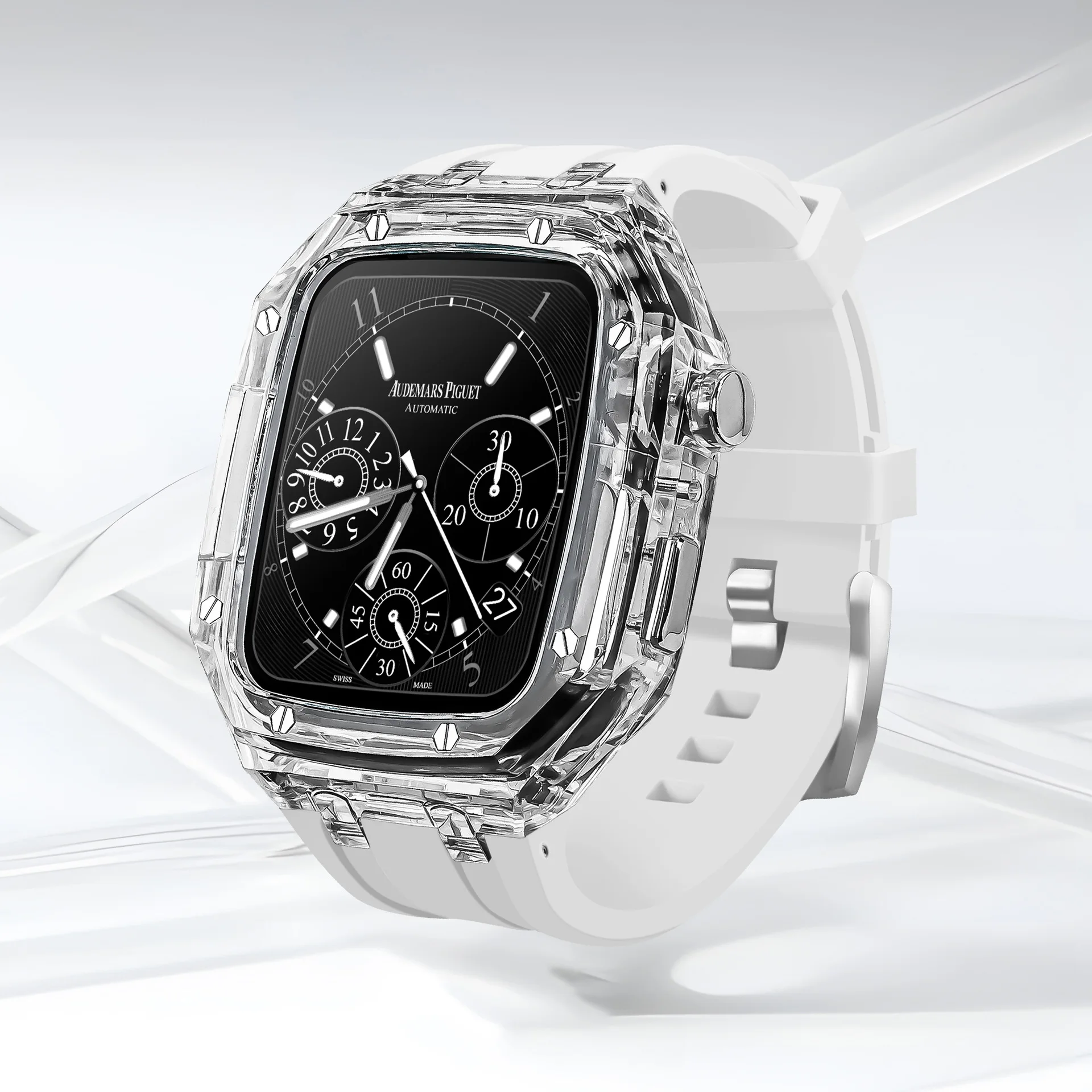 

Apple Watch S8 retrofit AP Oak transparent case Apple Watch45 44 Crystal protective case strap