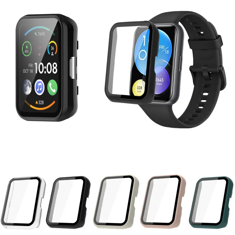 Жесткий рамочный стеклянный защитный экран для Huawei Watch fit 2/New/Elegant Пленка для защиты корпуса Чехол для аксессуаров на ремешке Fit2.