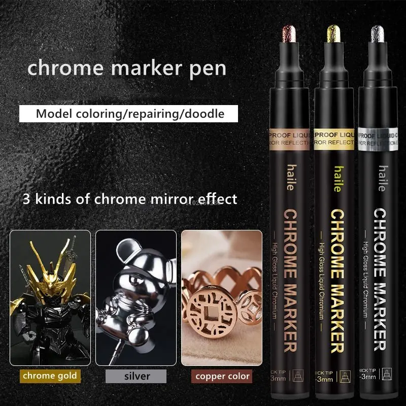 Rose Gold Bronze Silver Mirror Chrome Liquid Reflective Mark