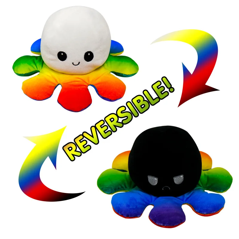 

Stuffed Toys Pulpo Oktopus Fidget Pulpo Newest Reversib Shifter Decor Festoon Toy Women's Top Octopus Revercible Plush Mood Toy