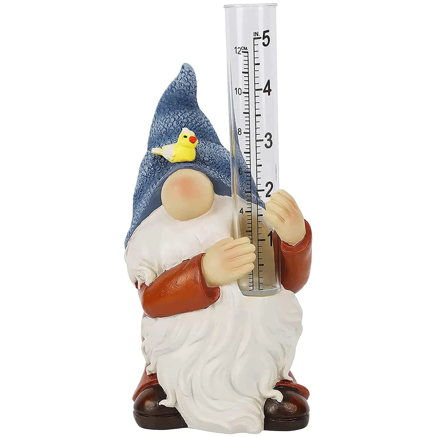 

5 Inch Capacity Resin Gnome Figurin Rain Gauges, Yard Patio Lawn Garden Ornaments Rain Catcher Decorations