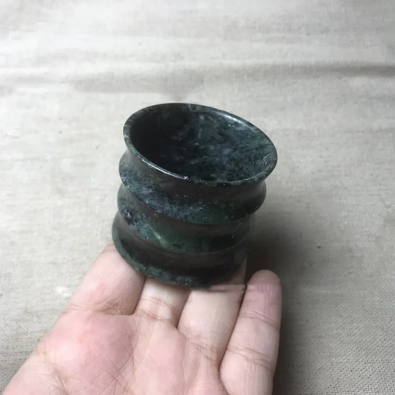 Natural Tibetan Jade Medicine King Stone Bamboo Cup Health Care Water Cup Natural Jade Color Random